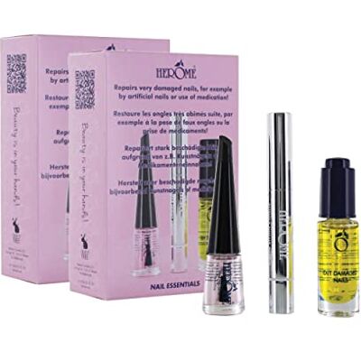 Herome 2-Pack 3-en-1 Nail Essentials Set (Rose) Travel Set Soin Réparateur pour les Ongles Cassés Kit Avec Huile pour Ongles Abîmés, Sérum pour Cuticules et Durcisseur pour Ongles Herome 2-Pack 3-en-1 Nail Essentials Set (Rose) Travel Set Soin Réparateur pour les Ongles Cassés Kit Avec Huile pour Ongles Abîmés, Sérum pour Cuticules et Durcisseur pour Ongles