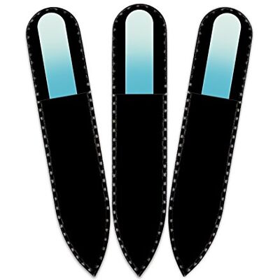 Mont Bleu Lime à ongles en verre coloré livrée dans un étui de velours noir, de petite taille Lime en verre trempé fabriquée en République tchèque Mont Bleu Lime à ongles en verre coloré livrée dans un étui de velours noir, de petite taille Lime en verre trempé fabriquée en République tchèque