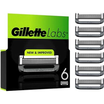 Gillette Labs Lames de Rasoir, 6 pièces, S'Adaptent Sur Labs Avec Barre Exfoliante Et Rasoir Chaud, Lames De Rasoir De Gillette Labs Lames de Rasoir, 6 pièces, S'Adaptent Sur Labs Avec Barre Exfoliante Et Rasoir Chaud, Lames De Rasoir De