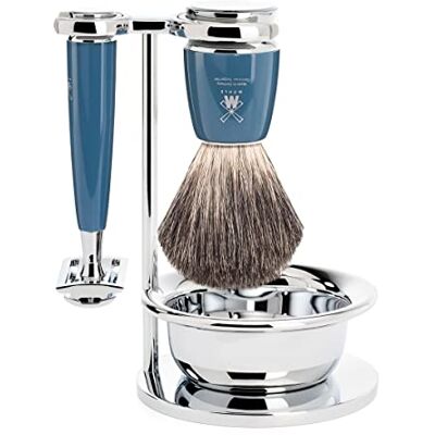 MÜHLE RYTMO Rasoir de sécurité 4 pièces Pure Badger double tranchant (peigne fermé) pour homme – Parfait pour un usage quotidien, rasage de près en douceur MÜHLE RYTMO Rasoir de sécurité 4 pièces Pure Badger double tranchant (peigne fermé) pour homme – Parfait pour un usage quotidien, rasage de près en douceur