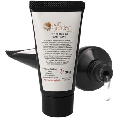 Sun Gel UV Transparent 30 g Polygel pour Extension d'Ongles Couleur Transparente Sun Gel UV Transparent 30 g Polygel pour Extension d'Ongles Couleur Transparente