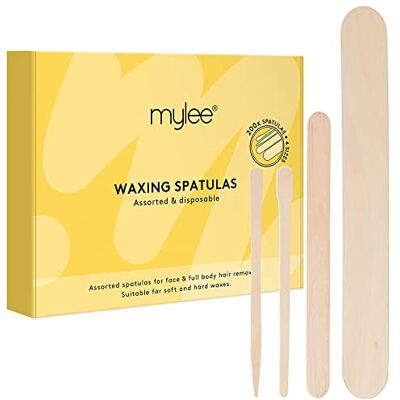 MYLEE Lot de 200 spatules à cire jetables assorties en bois, applicateurs de cire douce ou dure, pour corps, visage, sourcils, jambes, bikini, 4 tailles pour épilation de précision, lot de 200, bâtons MYLEE Lot de 200 spatules à cire jetables assorties en bois, applicateurs de cire douce ou dure, pour corps, visage, sourcils, jambes, bikini, 4 tailles pour épilation de précision, lot de 200, bâtons