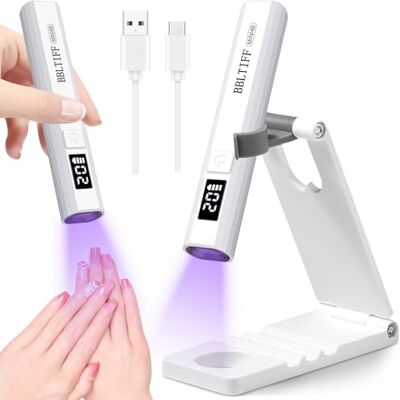 BBLTIFF Lampe UV Gel Ongles, Led Portable Rechargeable 2 Modes Minuterie, Câble de Chargement USB et Support Pliable BBLTIFF Lampe UV Gel Ongles, Led Portable Rechargeable 2 Modes Minuterie, Câble de Chargement USB et Support Pliable