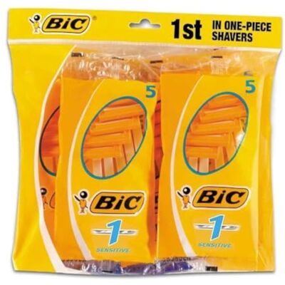 BIC – Rasoir jetable monolame pour homme formule peau sensible 8 paquets de 5 BIC – Rasoir jetable monolame pour homme formule peau sensible 8 paquets de 5