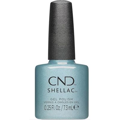 CND Shellac Masque de sommeil N° 487 Bleu turquoise avec effet chatoyant Vernis gel pour ongles Collection Quiet Luxury CND Shellac Masque de sommeil N° 487 Bleu turquoise avec effet chatoyant Vernis gel pour ongles Collection Quiet Luxury