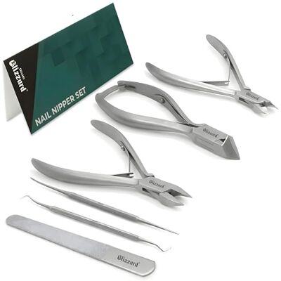 Blizzard Kit Pédicure Professionnel et Coupe Ongle Pied Set de Podologie 5 Pièces pour Ongles Incarnés et Épais Pince Coupante, Lime et Releveur Acier Inox Soin des Pieds Seniors et Hommes Blizzard Kit Pédicure Professionnel et Coupe Ongle Pied Set de Podologie 5 Pièces pour Ongles Incarnés et Épais Pince Coupante, Lime et Releveur Acier Inox Soin des Pieds Seniors et Hommes