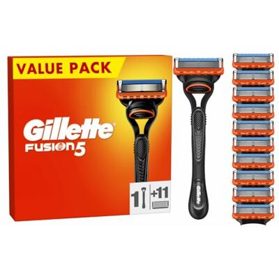 Gillette Fusion5 Rasoir pour Homme Un Rasoir 11 Lames de Rechange avec Bande Lubrifiante pour un Rasage en Profondeur Gillette Fusion5 Rasoir pour Homme Un Rasoir 11 Lames de Rechange avec Bande Lubrifiante pour un Rasage en Profondeur