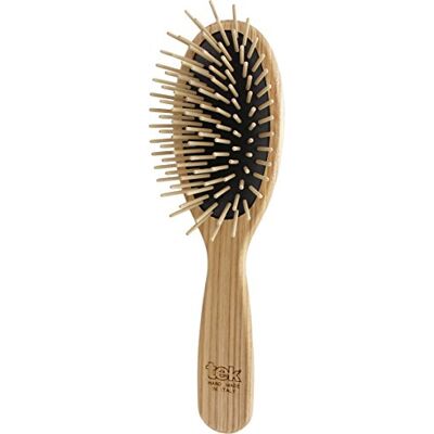 TEK Brosse à cheveux ovale grande en bois de frêne avec dents longue Handmade in Italy TEK Brosse à cheveux ovale grande en bois de frêne avec dents longue Handmade in Italy