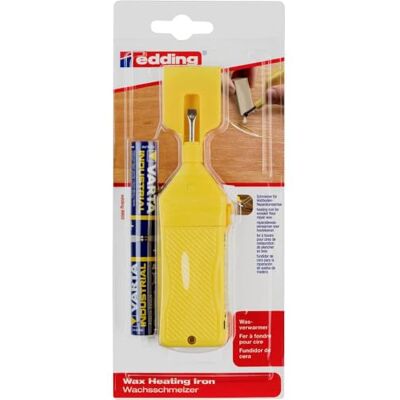 Edding 8903 fer à repasser chauffant fondoir à cire 1 pièce avec 2 piles fondoir pour les cires de réparation pour parquets 8902 Edding 8903 fer à repasser chauffant fondoir à cire 1 pièce avec 2 piles fondoir pour les cires de réparation pour parquets 8902