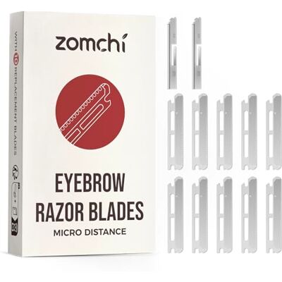 ZOMCHI Recharges d'outils Dermaplane en métal réutilisables, lot de 10 lames de rechange (micro distance), recharges de rasoir Dermaplaning, lames de rasoir à sourcils sans plastique ZOMCHI Recharges d'outils Dermaplane en métal réutilisables, lot de 10 lames de rechange (micro distance), recharges de rasoir Dermaplaning, lames de rasoir à sourcils sans plastique