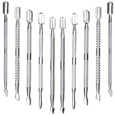 CREATIEE-PRO Creatiee Lot de 10 repousse-cuticules et coupe-cuticules à double extrémité en acier inoxydable pour enlever le vernis à ongles, manucure pédicure ongles des doigts et des orteils – Professionnel et CREATIEE-PRO Creatiee Lot de 10 repousse-cuticules et coupe-cuticules à double extrémité en acier inoxydable pour enlever le vernis à ongles, manucure pédicure ongles des doigts et des orteils – Professionnel et