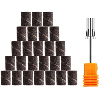 JCMASTER Mandrin en Acier Inoxydable Conception Innovante, Avec 25 × Embouts Manchons de Ponceuse à Ongles, Idéals Pour Polir les Ongles et Repousser les Cuticules Autour des Pieds #150 JCMASTER Mandrin en Acier Inoxydable Conception Innovante, Avec 25 × Embouts Manchons de Ponceuse à Ongles, Idéals Pour Polir les Ongles et Repousser les Cuticules Autour des Pieds #150