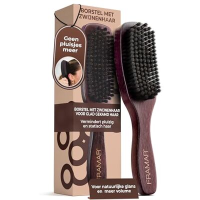 FRAMAR Slick Back Brosse à Cheveux pour Femmes – Brosse en Poils de Sanglier, Brosse Slick Back, Brosse Lissante, Donne une Brillance Naturelle – Velours Marron FRAMAR Slick Back Brosse à Cheveux pour Femmes – Brosse en Poils de Sanglier, Brosse Slick Back, Brosse Lissante, Donne une Brillance Naturelle – Velours Marron