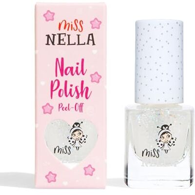 MISS NELLA CONFETTI CLOUDS- Vernis à ongles spécial avec des paillettes pour enfants, formule Peel-off, à base d'eau et sans odeur MISS NELLA CONFETTI CLOUDS- Vernis à ongles spécial avec des paillettes pour enfants, formule Peel-off, à base d'eau et sans odeur