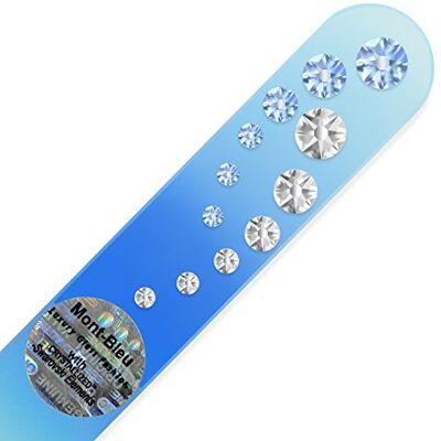 Mont Bleu lime à ongle en verre ornées à la main de cristaux de Swarovski® Véritable verre trempé tchèque, garantie à vie, lime à ongles fait main en cristal Mont Bleu lime à ongle en verre ornées à la main de cristaux de Swarovski® Véritable verre trempé tchèque, garantie à vie, lime à ongles fait main en cristal