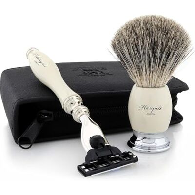 Haryali London Kit de rasage – Kit de rasage 2 pièces – Rasoir à 3 lames de rasage – Meilleur blaireau de rasage – Ensemble de rasage en cadeau – Ensemble de rasage de couleur blanche – Ensemble de blaireau élégant Haryali London Kit de rasage – Kit de rasage 2 pièces – Rasoir à 3 lames de rasage – Meilleur blaireau de rasage – Ensemble de rasage en cadeau – Ensemble de rasage de couleur blanche – Ensemble de blaireau élégant