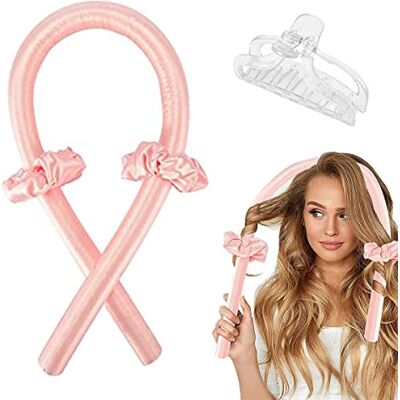 Lerkely Bandeau de Tige de Curling Sans Chaleur, Nastro Ricci Senza Calore, Bigoudi en Soie, Fer à Friser Doux Endormi, Ensemble de Cheveux Bouclés Ondulés, Bigoudis Rouleaux à Cheveux en Mousse Souple (rose) Lerkely Bandeau de Tige de Curling Sans Chaleur, Nastro Ricci Senza Calore, Bigoudi en Soie, Fer à Friser Doux Endormi, Ensemble de Cheveux Bouclés Ondulés, Bigoudis Rouleaux à Cheveux en Mousse Souple (rose)