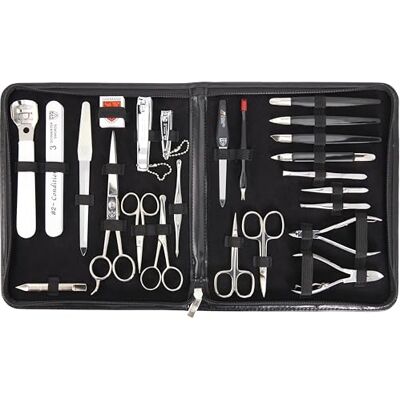 Drei Schwerter Kit de manucure « Varese » Germany 7 pièces dans un étui en cuir synthétique noir Contenu : ciseaux à ongles, pince à ongles, ciseaux à cheveux, coupe-ongles et bien plus encore Drei Schwerter Kit de manucure « Varese » Germany 7 pièces dans un étui en cuir synthétique noir Contenu : ciseaux à ongles, pince à ongles, ciseaux à cheveux, coupe-ongles et bien plus encore