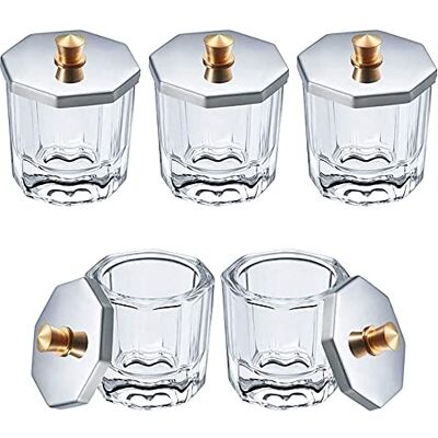 Qanye 5 Pièces Verre Cristal Dappen, Bol Verre Cristal Dappen, Verre Cristal Dappen avec Couvercle, Poudre Nail Art Coupe Verrerie, pour Salon de Manucure, Manucure, Onglerie Personnelle Qanye 5 Pièces Verre Cristal Dappen, Bol Verre Cristal Dappen, Verre Cristal Dappen avec Couvercle, Poudre Nail Art Coupe Verrerie, pour Salon de Manucure, Manucure, Onglerie Personnelle