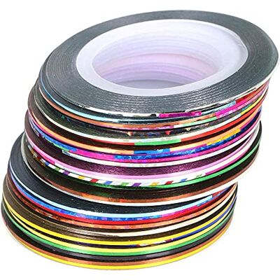 ANCLLO 30 Colours Mixed Colors Rolls Striping Tape Line Nail Art Decoration Stickers Nail Line DIY Tip ANCLLO 30 Colours Mixed Colors Rolls Striping Tape Line Nail Art Decoration Stickers Nail Line DIY Tip