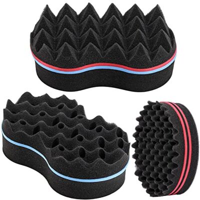 XCSSKG Lot de 3 éponges magiques différentes pour cheveux afro bouclés dreads bouclés bouclés ondulés (éponge-3), noir, taille unique XCSSKG Lot de 3 éponges magiques différentes pour cheveux afro bouclés dreads bouclés bouclés ondulés (éponge-3), noir, taille unique