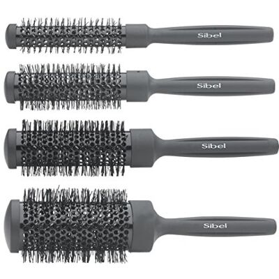 Sibel Round Kit 4 thermische borstels zwart Sibel Round Kit 4 thermische borstels zwart