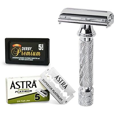 Parker Astra-Derby Rasoir et lames de rasage 87R 1 lot de 3 pièces, 3 unités, 3 Parker Astra-Derby Rasoir et lames de rasage 87R 1 lot de 3 pièces, 3 unités, 3