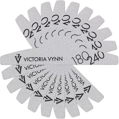 VICTORIA VYNN Lime à Ongles Double Face, Planche Émeri, Outils de Manucure pour Stylisme Ongulaire, 10 Pièces (180/240 Blanche Demi-Lune) VICTORIA VYNN Lime à Ongles Double Face, Planche Émeri, Outils de Manucure pour Stylisme Ongulaire, 10 Pièces (180/240 Blanche Demi-Lune)