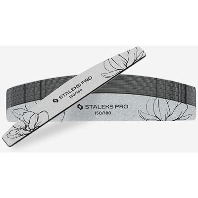 Staleks Pro Lot de 25 limes à ongles minérales professionnelles pour manucure et pédicure, idéales pour ongles naturels et artificiels, grain 150/180 Staleks Pro Lot de 25 limes à ongles minérales professionnelles pour manucure et pédicure, idéales pour ongles naturels et artificiels, grain 150/180