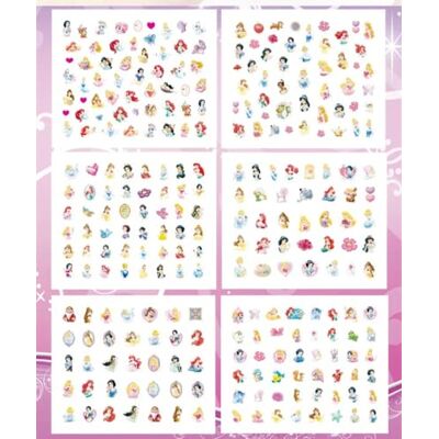 YKKJ Lot de 6 feuilles d'autocollants pour ongles Motif princesse de dessin animé Décoration pour ongles Pour femmes, filles, enfants YKKJ Lot de 6 feuilles d'autocollants pour ongles Motif princesse de dessin animé Décoration pour ongles Pour femmes, filles, enfants