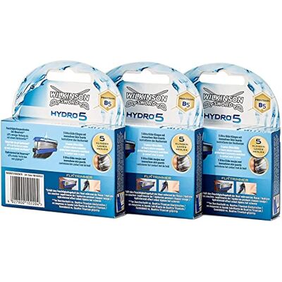 Wilkinson Sword Hydro 5 Lot de 3 lames de rasoir pour homme Wilkinson Sword Hydro 5 Lot de 3 lames de rasoir pour homme