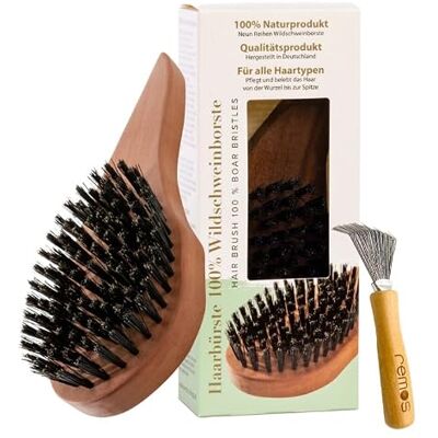 remos professional body care Brosse à cheveux REMOS naturelle en 100 % poils de sanglier avec poignée ergonomique remos professional body care Brosse à cheveux REMOS naturelle en 100 % poils de sanglier avec poignée ergonomique
