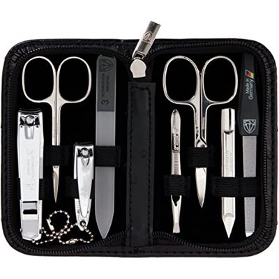 3 Swords Germany DREI SCHWERTER Kit de manucure « Roma » de 8 pièces Kit de soin des ongles de haute qualité à l'aspect autruche étui en cuir synthétique Contenu : ensemble de ciseaux à ongles, coupe-pieds et 3 Swords Germany DREI SCHWERTER Kit de manucure « Roma » de 8 pièces Kit de soin des ongles de haute qualité à l'aspect autruche étui en cuir synthétique Contenu : ensemble de ciseaux à ongles, coupe-pieds et