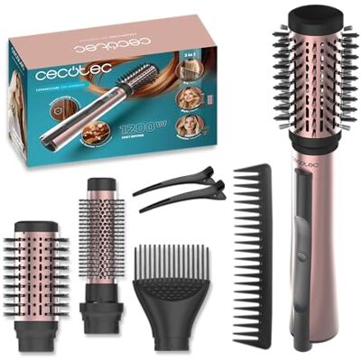 Cecotec Brosse Soufflante avec 3 Embouts CeramicCare 3en1 AirBrush Elite. 1200W, Fonction Ionique, Sèche, Forme et Donne du Volume, Écran, Revêtement Céramique, Brosses 50mm, 33mm et Embout Volumateur Cecotec Brosse Soufflante avec 3 Embouts CeramicCare 3en1 AirBrush Elite. 1200W, Fonction Ionique, Sèche, Forme et Donne du Volume, Écran, Revêtement Céramique, Brosses 50mm, 33mm et Embout Volumateur