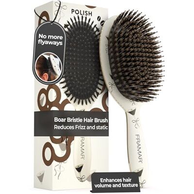 FRAMAR zwijnenhaar haarborstel – slick-back haarborstel voor dames, zwijnenhaarborstel, slick-back borstel, haarborstel voor vrouwen, brosse à cheveux, – Espresso Martini FRAMAR zwijnenhaar haarborstel – slick-back haarborstel voor dames, zwijnenhaarborstel, slick-back borstel, haarborstel voor vrouwen, brosse à cheveux, – Espresso Martini