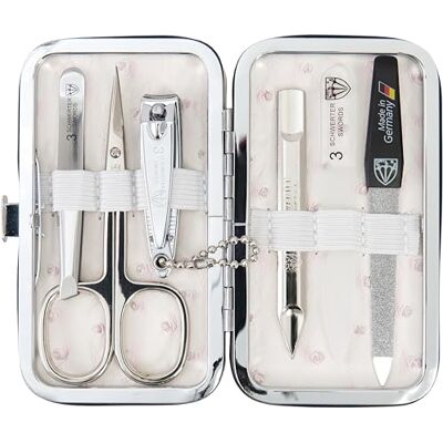 Drei Schwerter Germany Catania Set de manucure 6 pièces avec ciseaux à cuticules, coupe-ongles, pince à épiler, lime à ongles saphir, lime à ongles en verre, cure-ongles dans un étui de cadre – Drei Schwerter Germany Catania Set de manucure 6 pièces avec ciseaux à cuticules, coupe-ongles, pince à épiler, lime à ongles saphir, lime à ongles en verre, cure-ongles dans un étui de cadre –