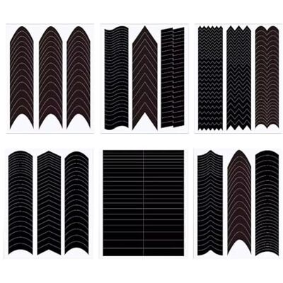 Jiujiutu Lot de 5 feuilles d'autocollants pour ongles Pour manucure 3D French Nails Pochoirs à ongles Amande en demi-lune Pour pédicure Dessin de bord Pochoirs à ongles à peindre Jiujiutu Lot de 5 feuilles d'autocollants pour ongles Pour manucure 3D French Nails Pochoirs à ongles Amande en demi-lune Pour pédicure Dessin de bord Pochoirs à ongles à peindre