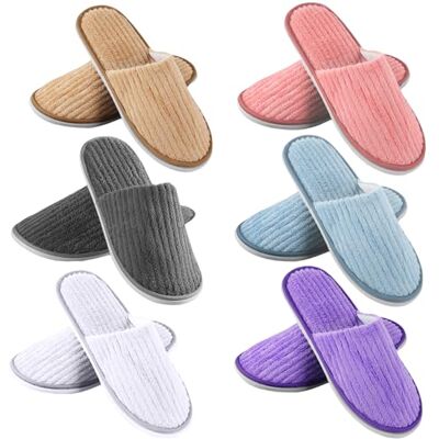GAOUTO Lot de 6 paires de pantoufles multicolores taille universelle 40-44 Pantoufles en tissu éponge lavables et antidérapantes en polaire corail pour spa et fête GAOUTO Lot de 6 paires de pantoufles multicolores taille universelle 40-44 Pantoufles en tissu éponge lavables et antidérapantes en polaire corail pour spa et fête