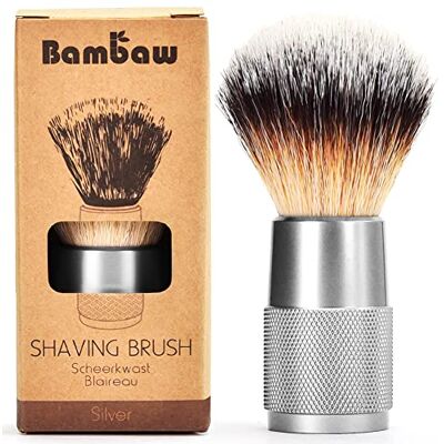 Bambaw Blaireau de Rasage Argenté Brosse blaireau synthétique Blaireau rasage synthétique Blaireau coiffeur Blaireau Poil Rynthetique Rasage Classique Bambaw Blaireau de Rasage Argenté Brosse blaireau synthétique Blaireau rasage synthétique Blaireau coiffeur Blaireau Poil Rynthetique Rasage Classique
