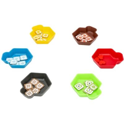 Feldherr SHELL Set pour Dorfromantik 6 plateaux de jetons multicolores pour trier les marqueurs avec boîte de rangement pratique Feldherr SHELL Set pour Dorfromantik 6 plateaux de jetons multicolores pour trier les marqueurs avec boîte de rangement pratique