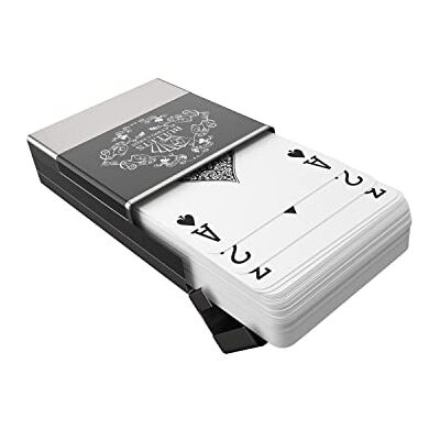 Bullets Playing Cards , Backpacker Playing Cards, Cartes à jouer en plastique dans une boîte en aluminium, avec règles du jeu Bullets Playing Cards , Backpacker Playing Cards, Cartes à jouer en plastique dans une boîte en aluminium, avec règles du jeu