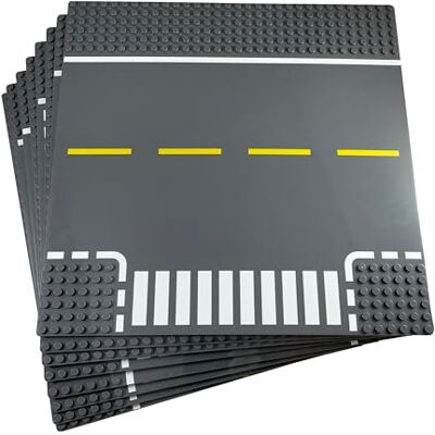 Apostrophe Games Plaques de Base Routières pour Blocs de Construction, Paquet de 8 Apostrophe Games Plaques de Base Routières pour Blocs de Construction, Paquet de 8