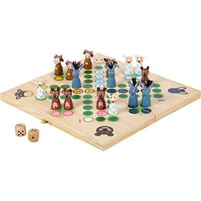 small foot Ludo board game “Farm animals” made of wood, board game with practical folding game board, from 4 years, 6257 small foot Ludo board game “Farm animals” made of wood, board game with practical folding game board, from 4 years, 6257