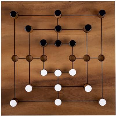 Engelhart Jeu du Moulin en Bois – Nine Men Morris – Jeu de Stratégie 2 Joueurs – 25,5 cm – Classique Familial Dès 6 Ans – Règles Incluses – 350275 Engelhart Jeu du Moulin en Bois – Nine Men Morris – Jeu de Stratégie 2 Joueurs – 25,5 cm – Classique Familial Dès 6 Ans – Règles Incluses – 350275