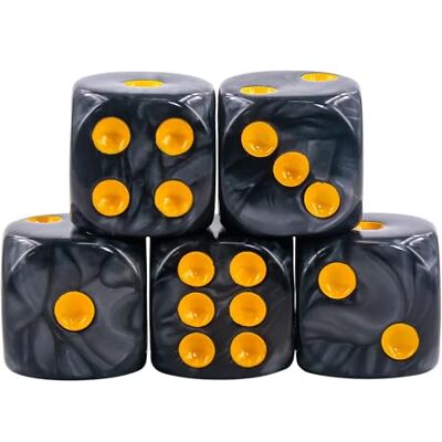 Rio Lot de 5 Dés 6 Faces – Black Pearl Rio Lot de 5 Dés 6 Faces – Black Pearl