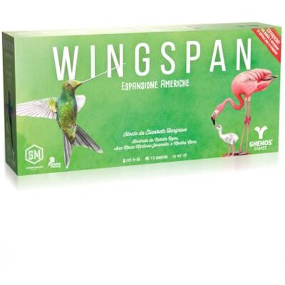 Ghenos Games Wingspan Americhe Jeu de société compétitif pour adultes et adolescents à partir de 14 ans 1 à 5 joueurs 40 à 70 minutes Édition italienne (expansion) Ghenos Games Wingspan Americhe Jeu de société compétitif pour adultes et adolescents à partir de 14 ans 1 à 5 joueurs 40 à 70 minutes Édition italienne (expansion)