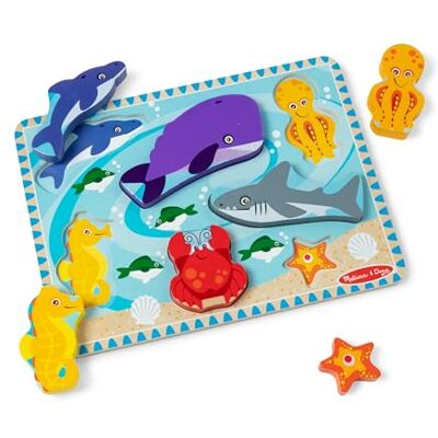 Melissa & Doug Licornes et arc-en-ciel de 6 puzzles en bois avec grandes pièces adaptées aux enfants à partir de 2 ans et plus, Multicolore, 51020 Melissa & Doug Licornes et arc-en-ciel de 6 puzzles en bois avec grandes pièces adaptées aux enfants à partir de 2 ans et plus, Multicolore, 51020