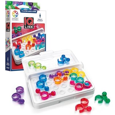 SmartGames – IQ Link – Puzzle IQ Compact Enfant 8+ – Jeu de Logique Enfant – 120 Défis Solo – Jeu de Réflexion Voyage – Casse-tête avec Pièces Transparentes – Plateau avec Couvercle Inclus SmartGames – IQ Link – Puzzle IQ Compact Enfant 8+ – Jeu de Logique Enfant – 120 Défis Solo – Jeu de Réflexion Voyage – Casse-tête avec Pièces Transparentes – Plateau avec Couvercle Inclus