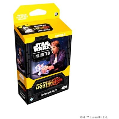Asmodee Fantasy Flight Games Star Wars : JCC illimité Jump to Lightspeed Spotlight Deck Han Solo Jeu de 50 cartes avec cartes exclusives ! Âge 12+, 2+ joueurs, 20 minutes, anglais Asmodee Fantasy Flight Games Star Wars : JCC illimité Jump to Lightspeed Spotlight Deck Han Solo Jeu de 50 cartes avec cartes exclusives ! Âge 12+, 2+ joueurs, 20 minutes, anglais