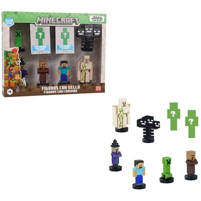 Bizak Minecraft 64110005-1 Lot de 8 figurines de 5 cm Boîte Deluxe 1, 2 modèles de personnages à collectionner, licence officielle du jeu vidéo de construction et bricks, adultes fans et garçons ou Bizak Minecraft 64110005-1 Lot de 8 figurines de 5 cm Boîte Deluxe 1, 2 modèles de personnages à collectionner, licence officielle du jeu vidéo de construction et bricks, adultes fans et garçons ou